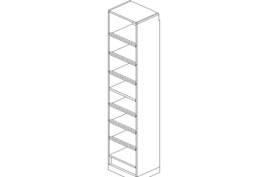 Salt Oak 18" Shelf Cabinet (5 adj shelves)
