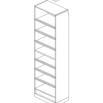 Shaker White 24" Shelf Cabinet (5 adj shelves)