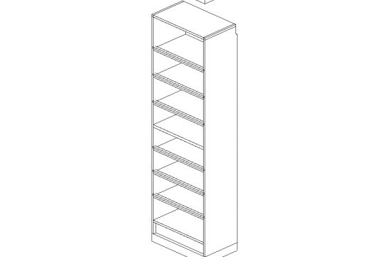 Salt Oak 24" Shelf Cabinet (5 adj shelves)