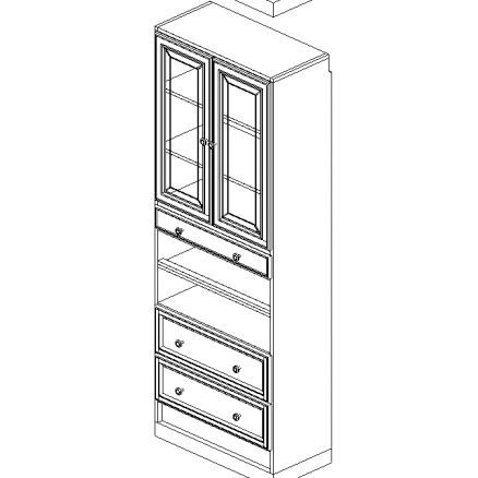 Shaker White 30" Cabinet w/Doors&Drawers