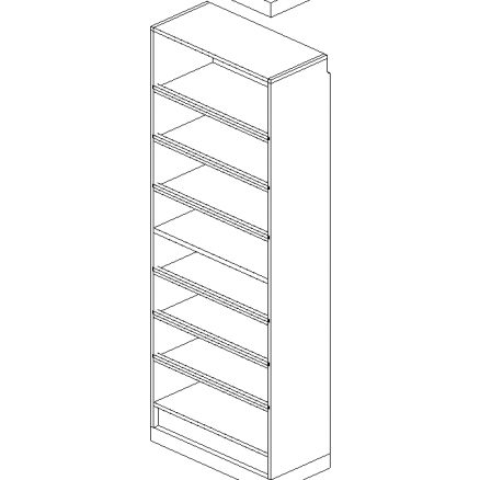 Shaker White 30" Shelf Cabinet (5 adj shelves)