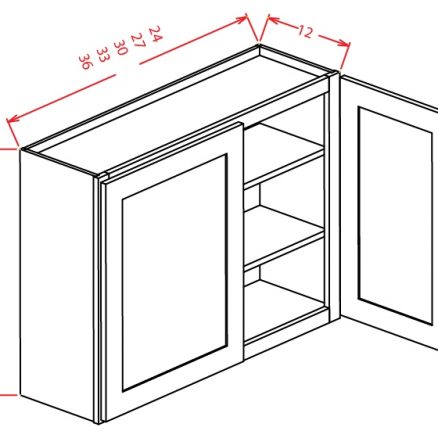 SW-W2430 - 30" High Wall Cabinet-Double Door  - 24 inch