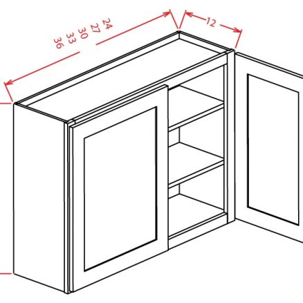 SC-W2736 - 36" High Wall Cabinet-Double Door  - 27 inch
