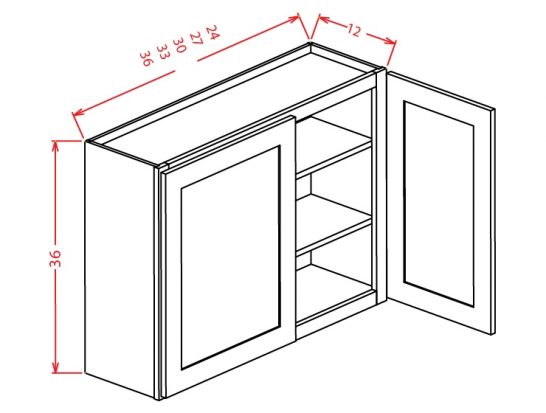 CS-W2736 - 36" High Wall Cabinet-Double Door  - 27 inch