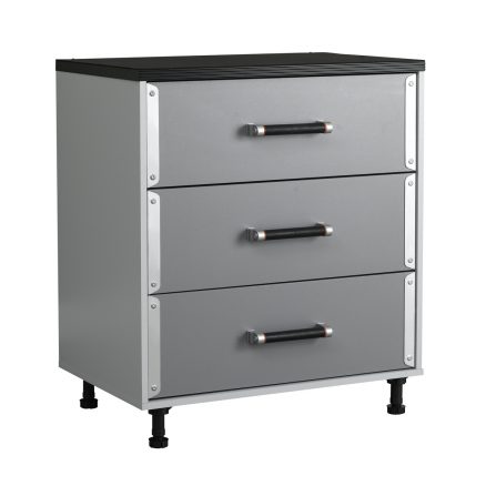 Polished Silver 3 Drawer Base Cabinet