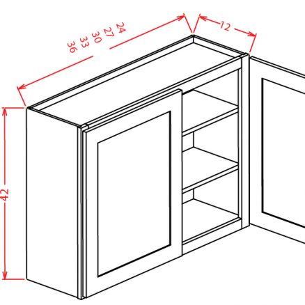 CS-W2742 - 42" High Wall Cabinet-Double Door  - 27 inch