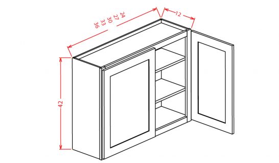 SA-W2742 - 42" High Wall Cabinet-Double Door  - 27 inch