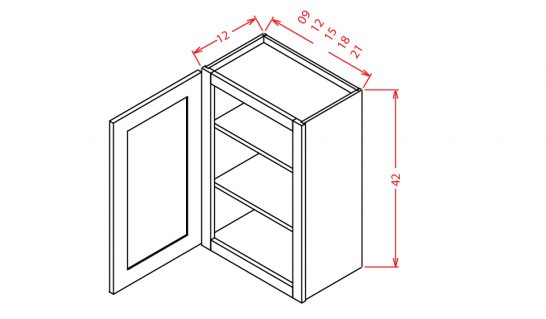 CW-W0942 - 42" High Wall Cabinet-Single Door  - 9 inch