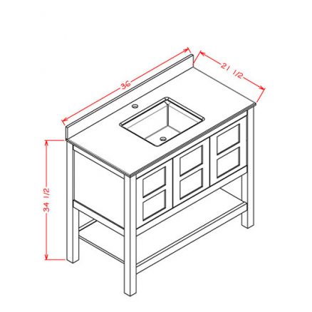 A-PD-FVSET36 36" Furniture Vanity with 3 Doors