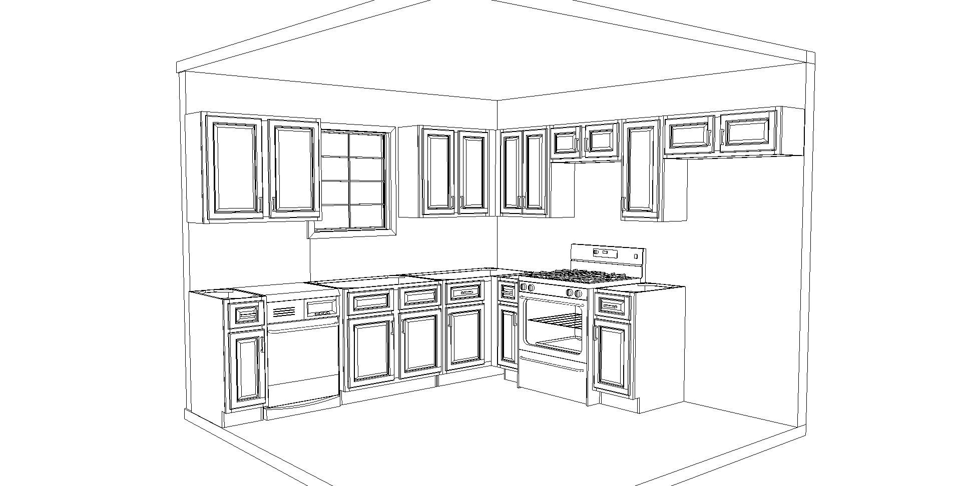 L-shape kitchen layout 