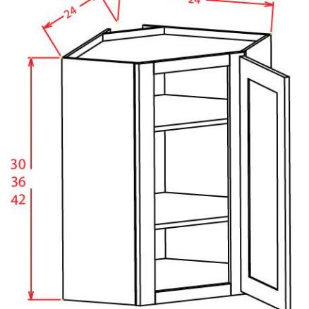 SC-DCW2412GD - Diagonal Corner Stacker Wall Cabinets - 24 inch