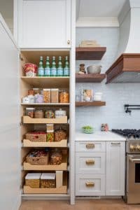 Minimalist modern kitchen with storage drawers