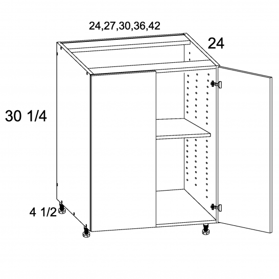TGW-B24FH - Full Height Double Door Bases - 24 inch
