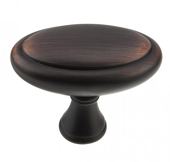 Knob - Traditional Oval - 1" - Brushed Oil Rubbed Bronze
