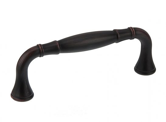 Pull - Traditional Beveled Handle - 4" - Brushed Oil Rubbed Bronze