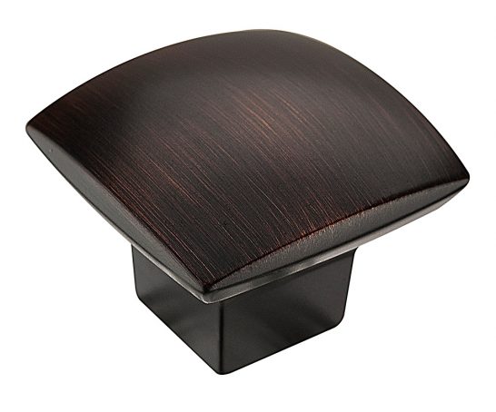 Knob - Contemporary Square - 1" - Brushed Oil Rubbed Bronze