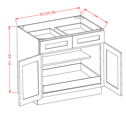 SC-B301RS - Double Door Single Rollout Shelf Bases