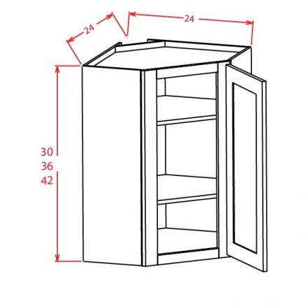 SC-DCW2430GD - Diagonal Corner Wall Cabinets - 24 inch