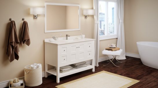 A-PW-FVSET48 48" Furniture Vanity with 2 Doors and 4 Drawers