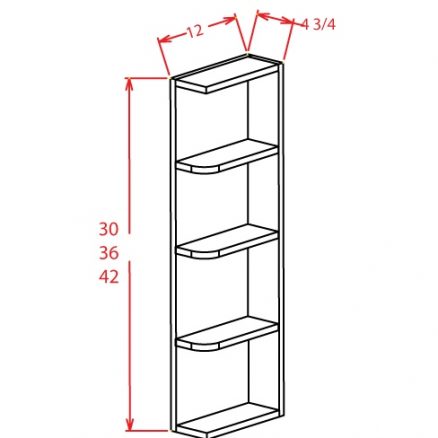 OE630 Wall End Shelf 6 inch by 30 inch Tacoma White